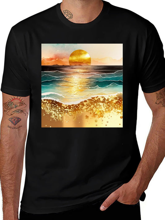 Golden Sunset Beach Graphic Tee