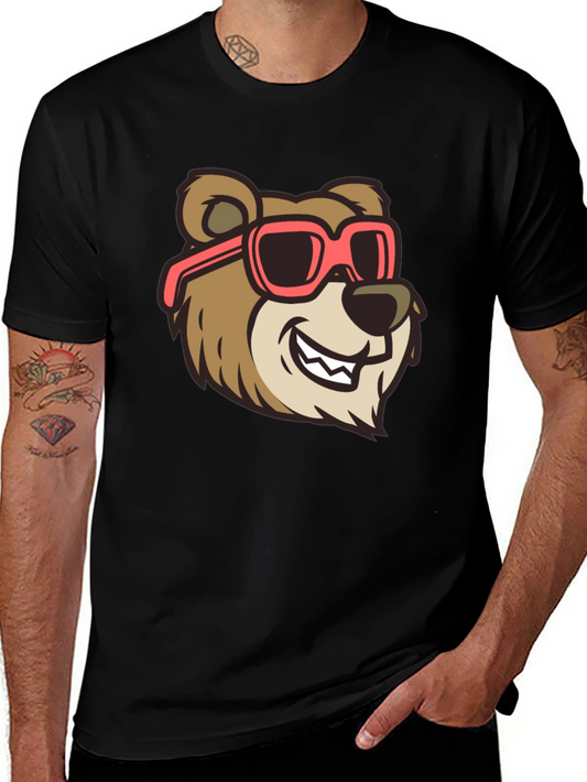 Cool Bear Graphic Tee - Black Cotton T-Shirt
