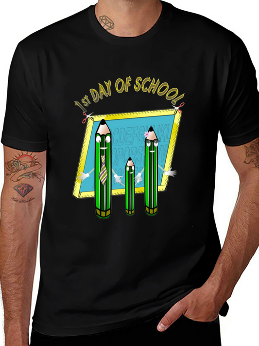 First Day of School T-Shirt: Animated Pencils