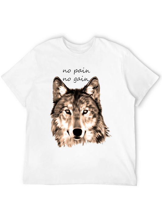 Wolf Graphic T-Shirt - No Pain No Gain