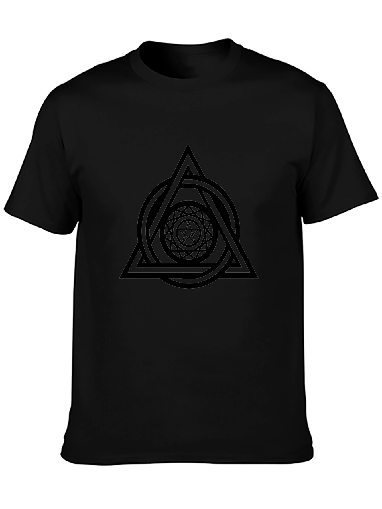 Mystic Symbol Graphic Tee - Black Cotton Blend