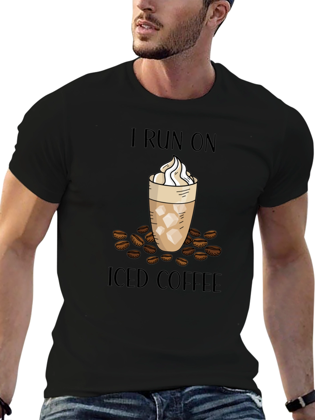 I Run On Iced Coffee Graphic T-Shirt