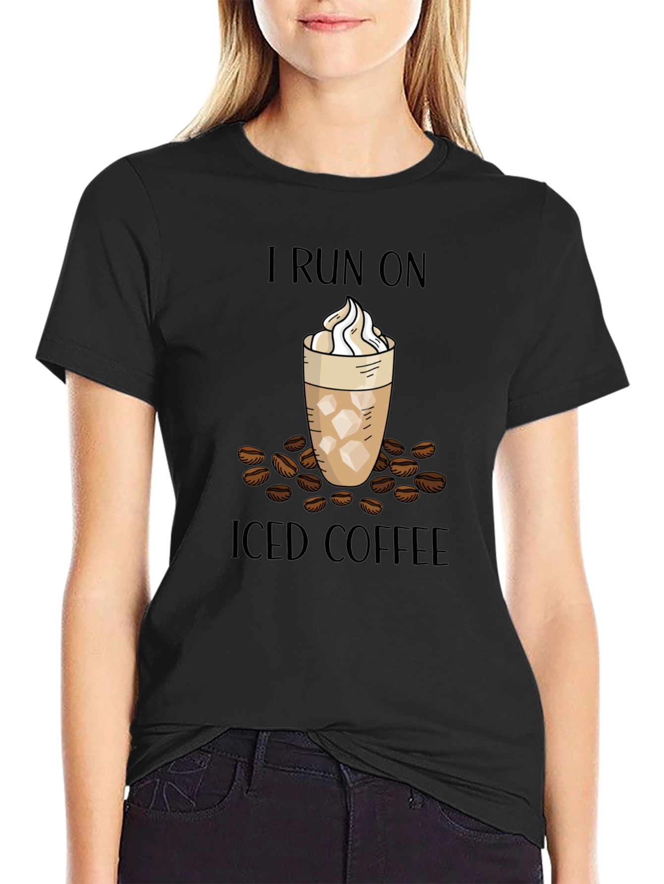 I Run On Iced Coffee Graphic T-Shirt