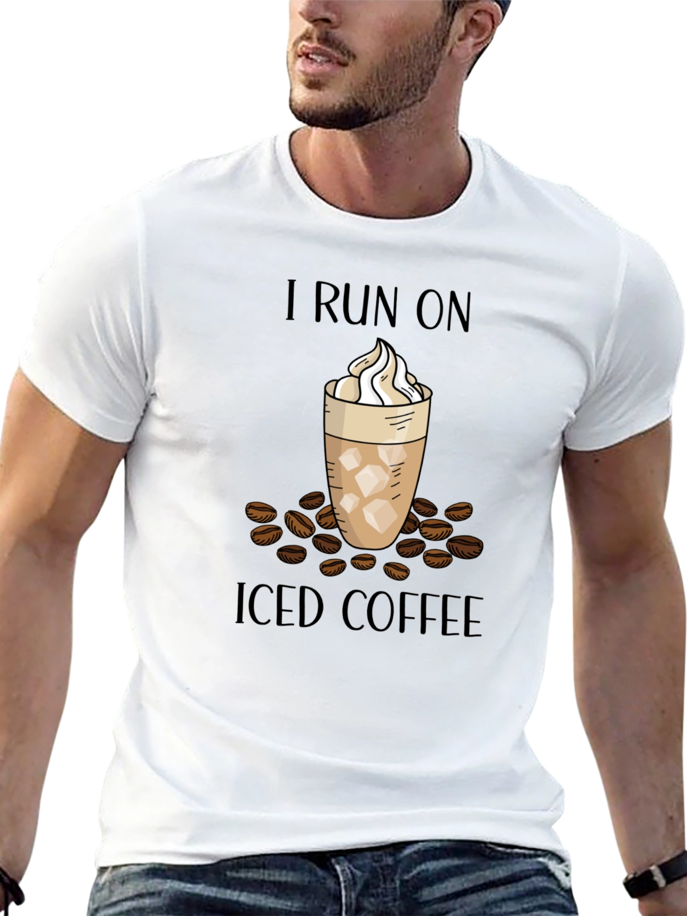 I Run On Iced Coffee Graphic T-Shirt