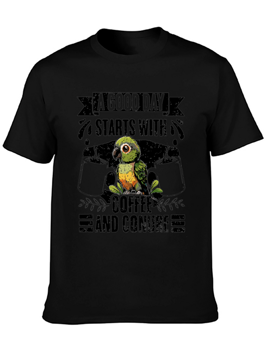 Coffee and Conure T-Shirt - A Good Day Starts With