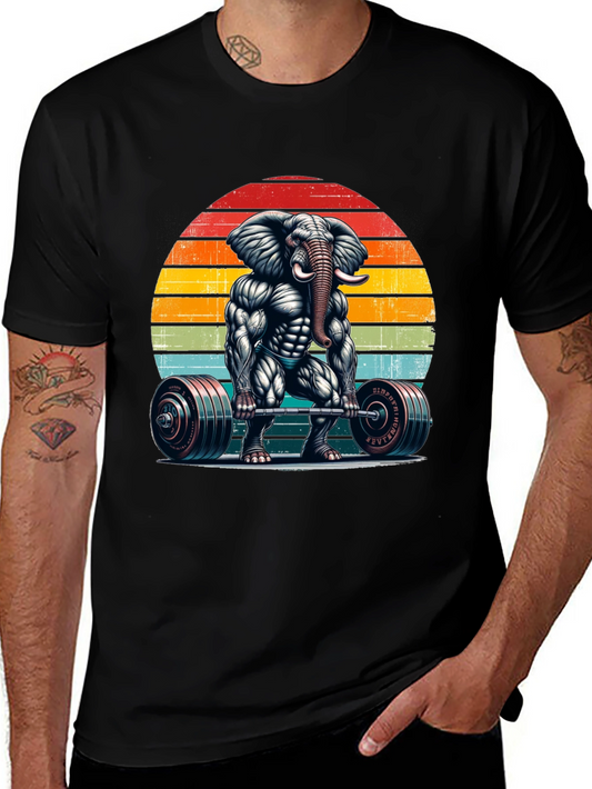 Elephant Gym T-Shirt - Weightlifting Animal Tee