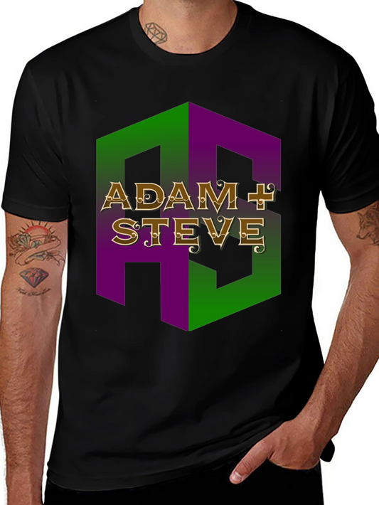 Adam + Steve Graphic Tee - Black Unisex Shirt