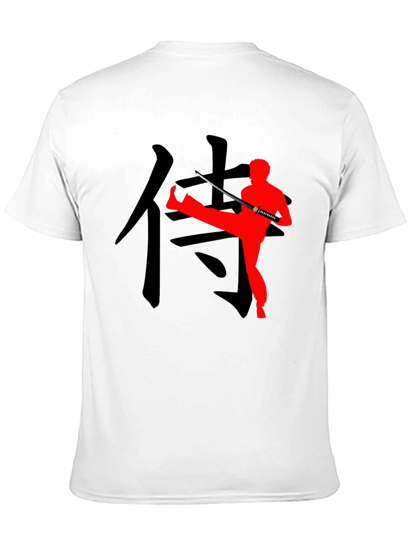 Martial Arts Graphic Tee - Katana & Kanji Design