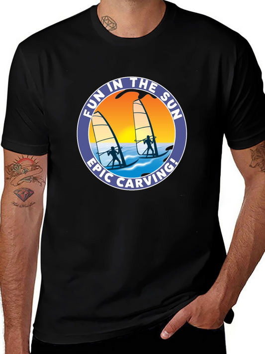 Fun in the Sun Windsurfing Graphic T-Shirt