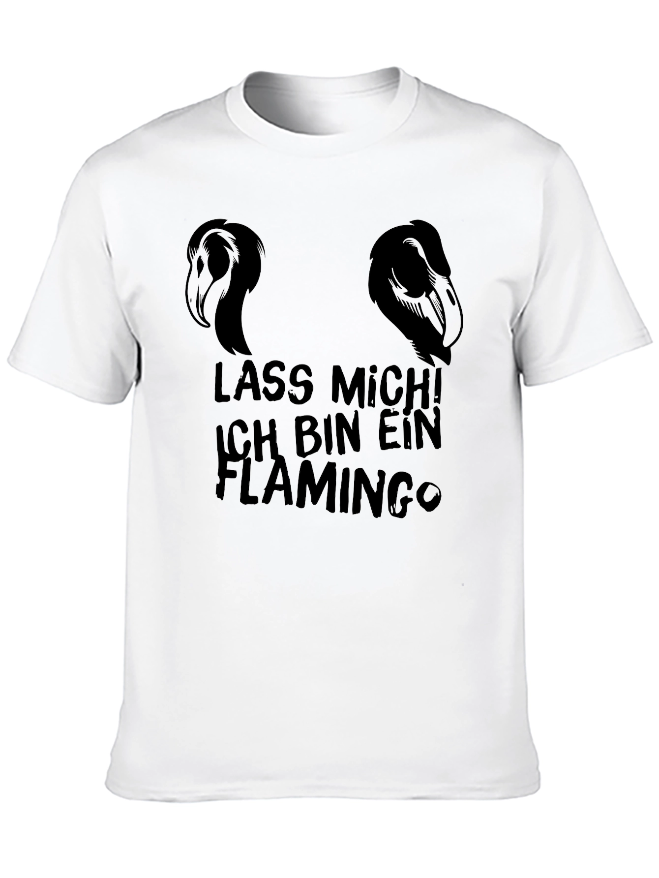 Lass Mich! Flamingo Graphic Black T-Shirt