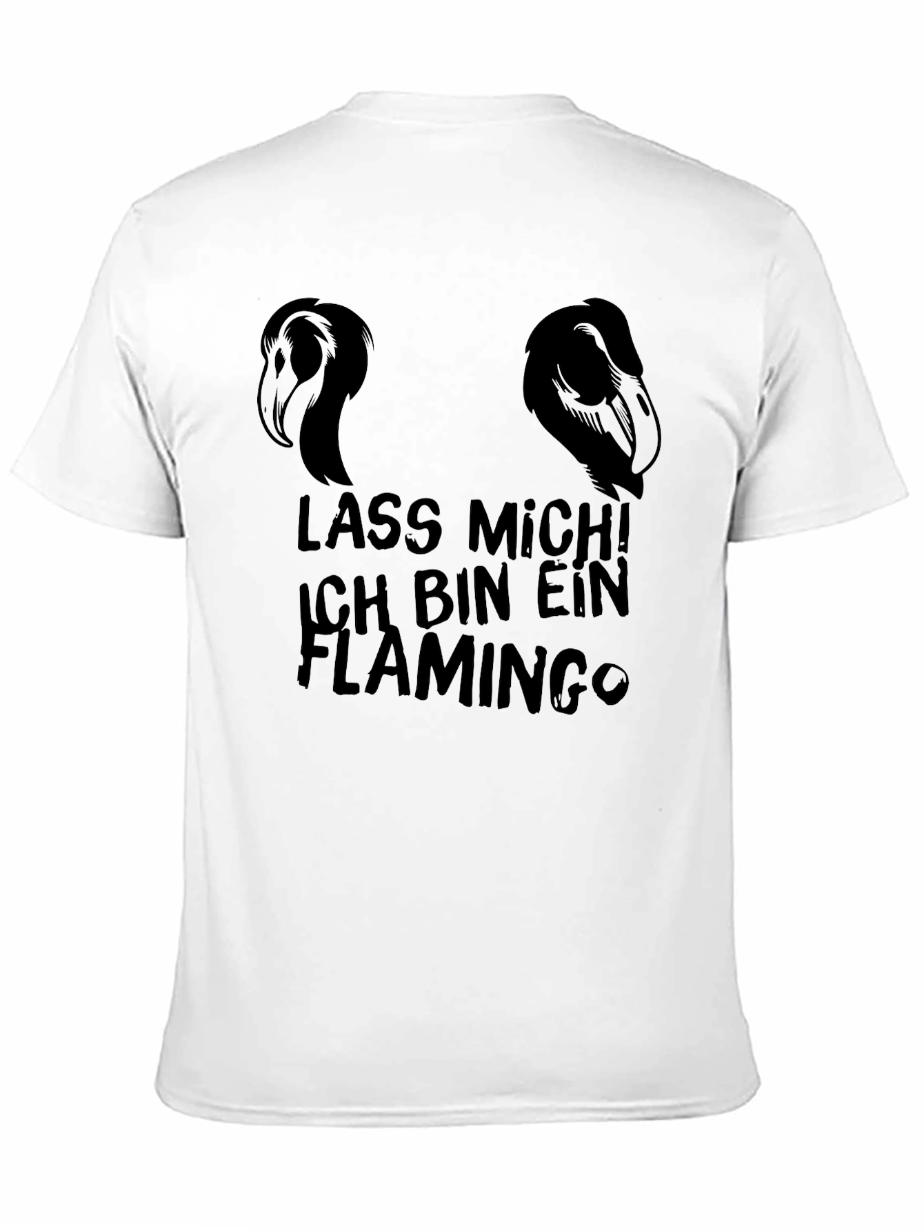 Lass Mich! Flamingo Graphic Black T-Shirt