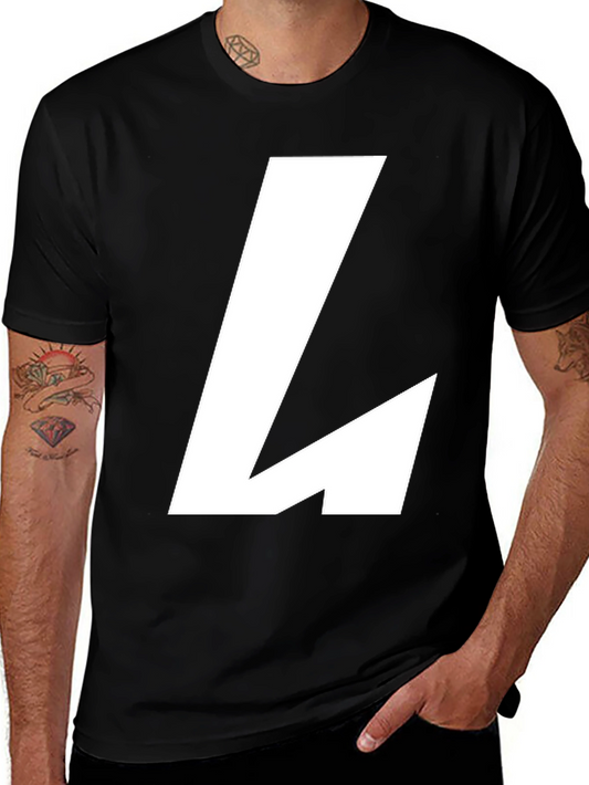 Bold Minimalist L Graphic Black Tee