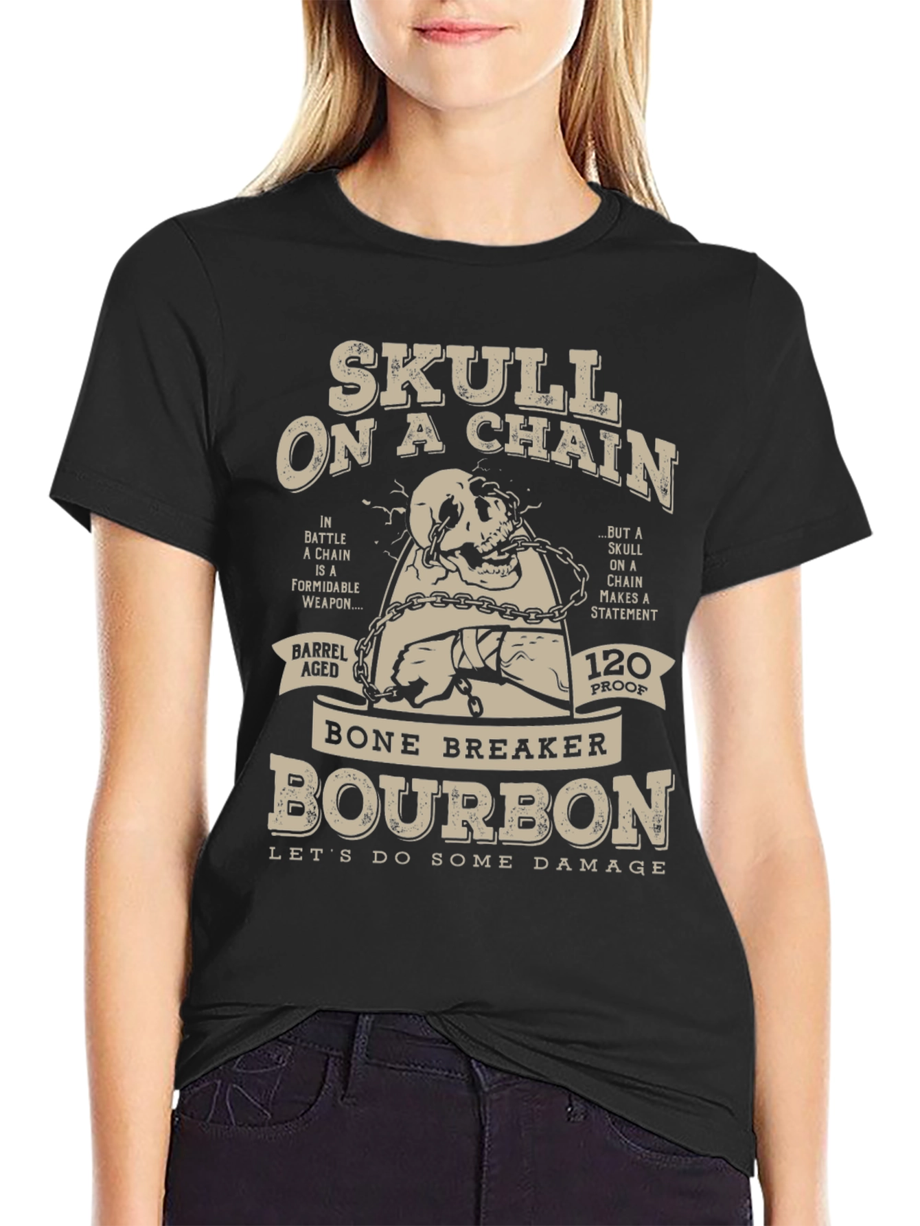 Skull on a Chain Bourbon T-Shirt