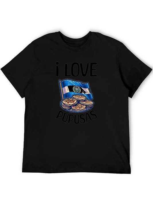 I Love Pupusas T-Shirt El Salvador Flag Foodie Tee