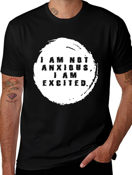 Excited Graphic Tee -  Black Crewneck T-Shirt
