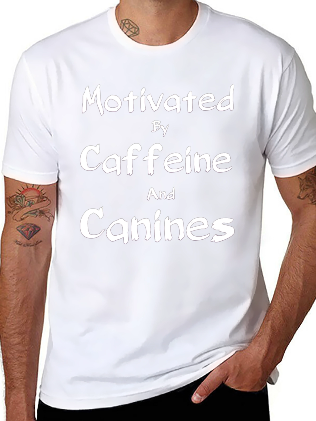 Motivated by Caffeine and Canines T-Shirt