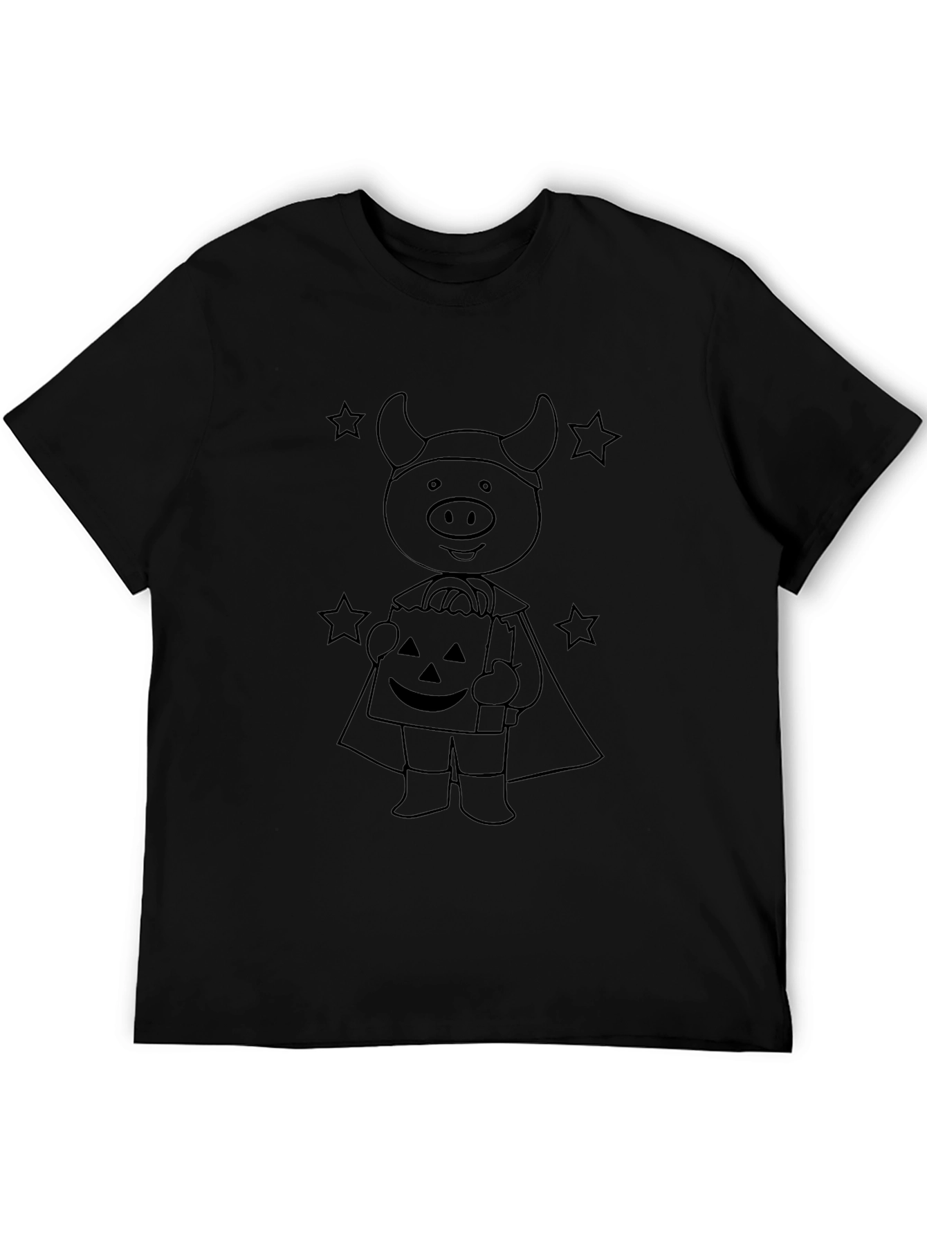 Halloween Pig Costume Black T-Shirt