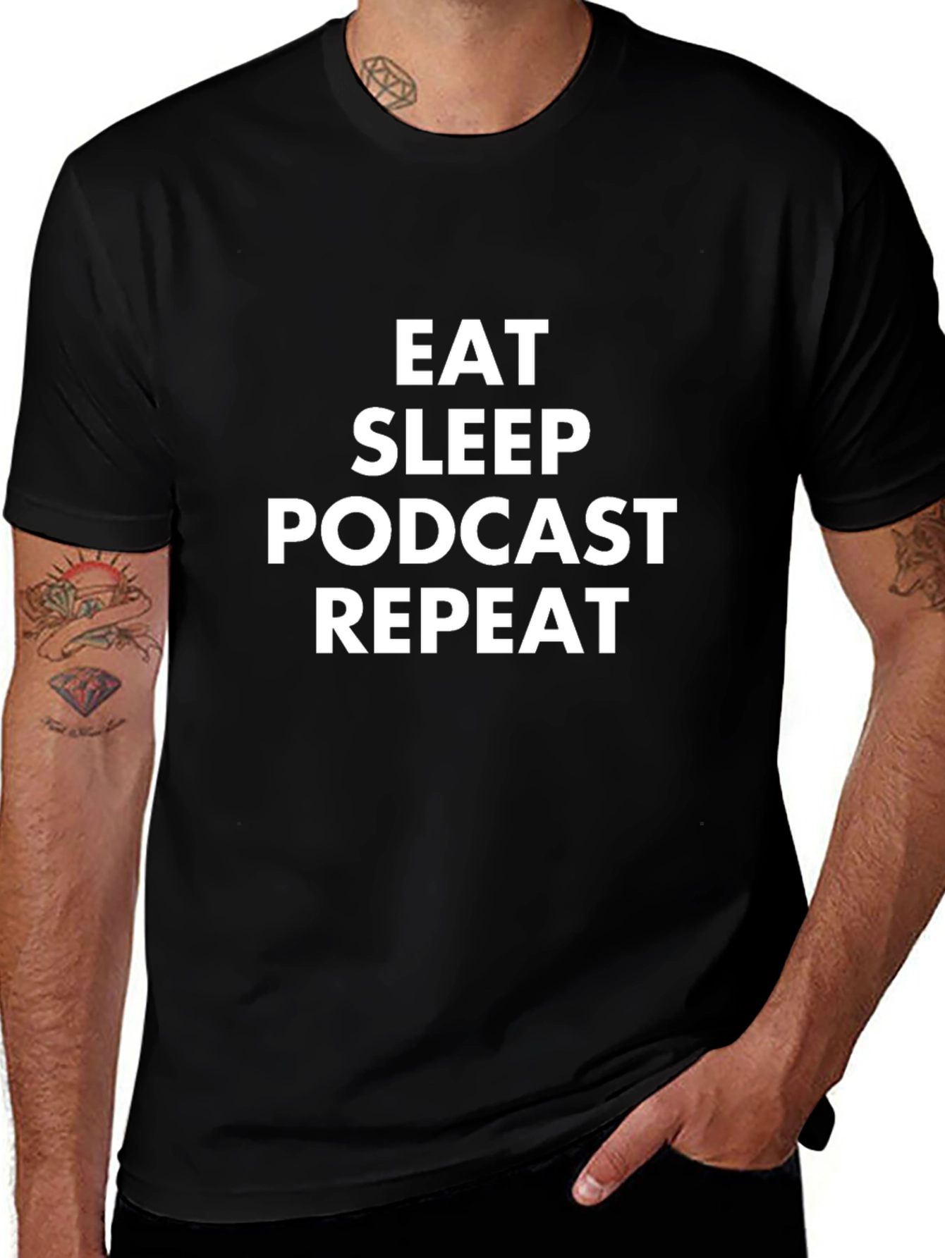 Eat Sleep Podcast Repeat - Funny Podcaster T-Shirt