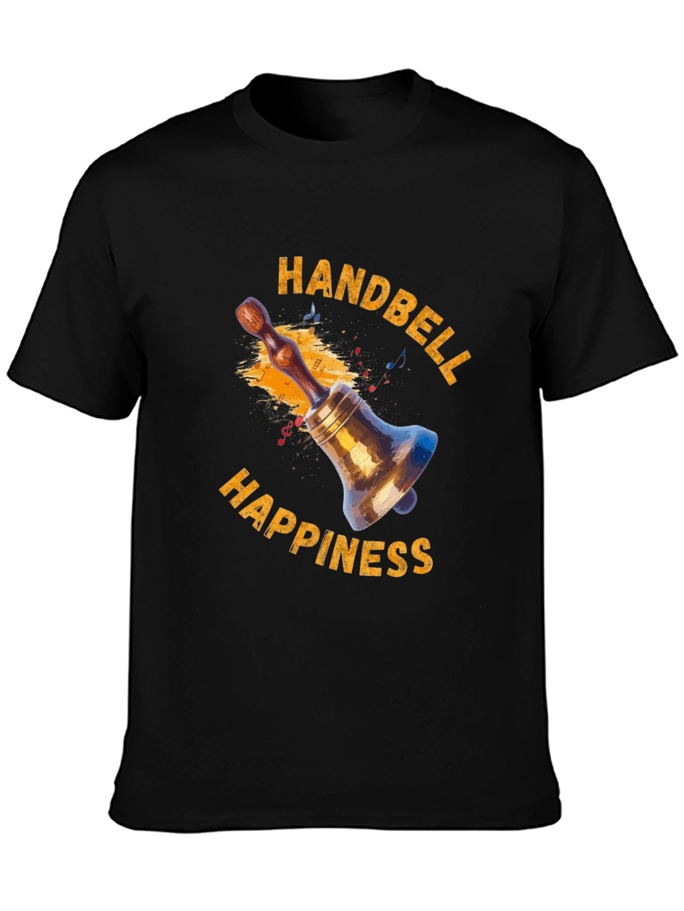 Handbell Happiness Black Graphic T-Shirt