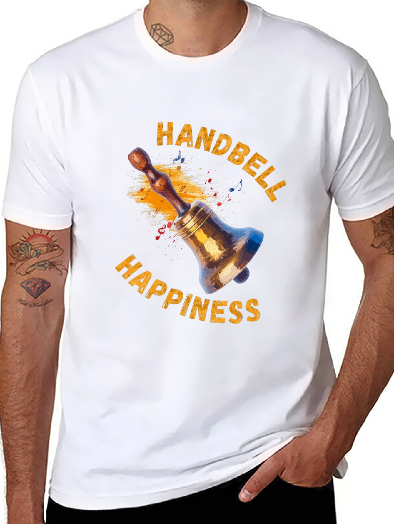 Handbell Happiness Black Graphic T-Shirt