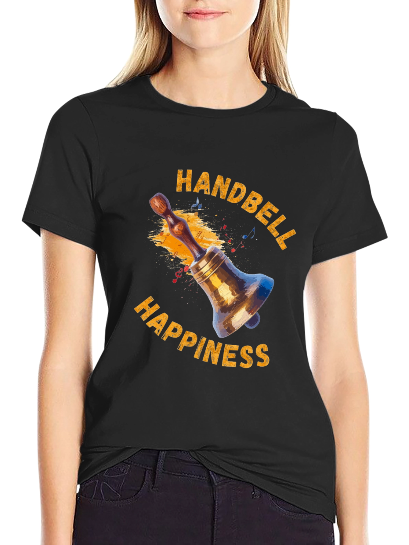 Handbell Happiness Black Graphic T-Shirt