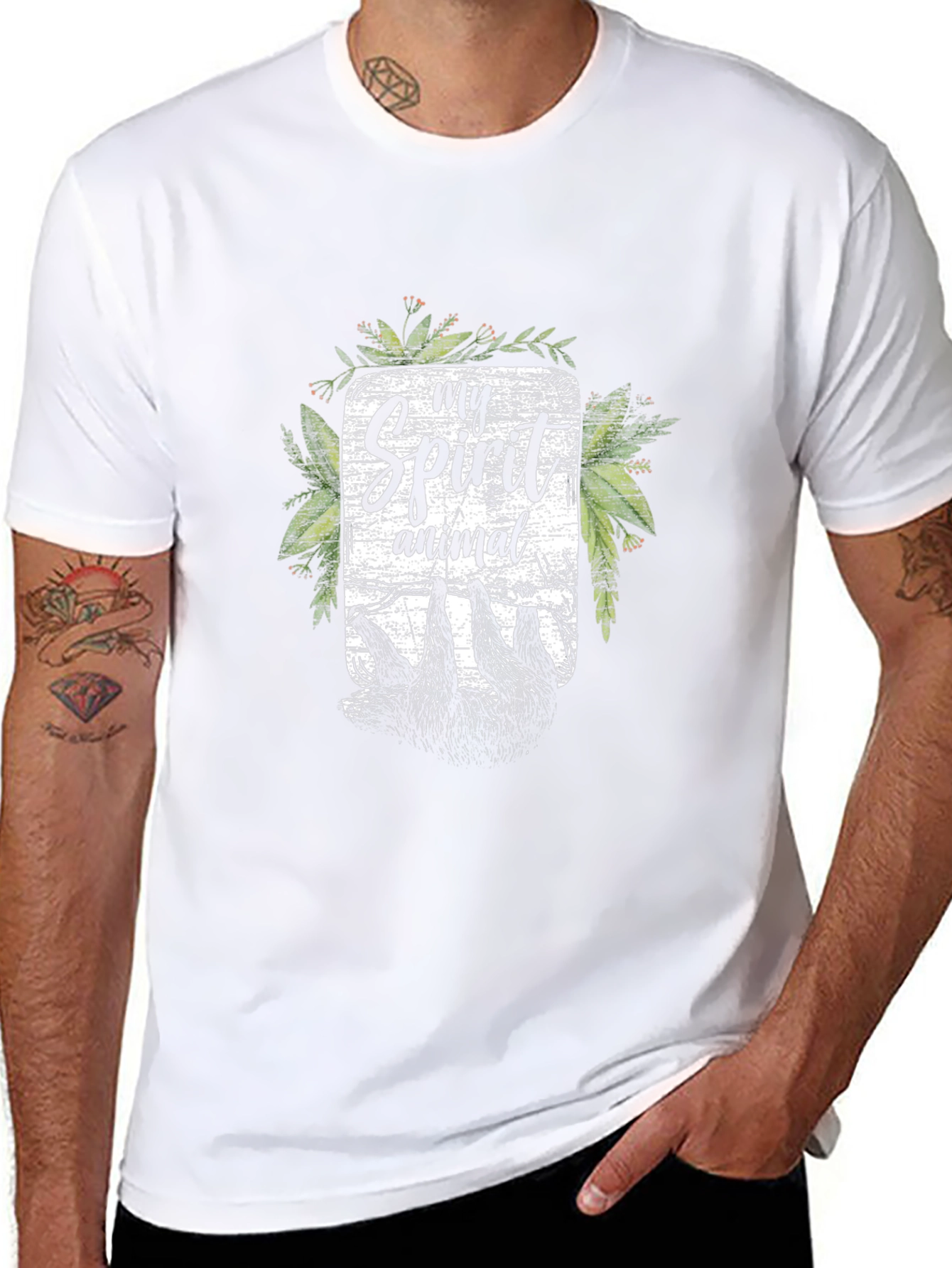 My Spirit Animal Sloth Graphic Tee - Black