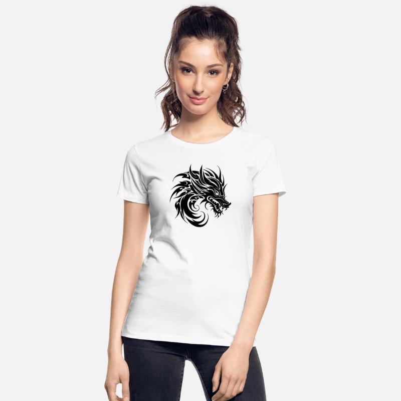 Dangerous Hissing Tattoo Style Dragon Head