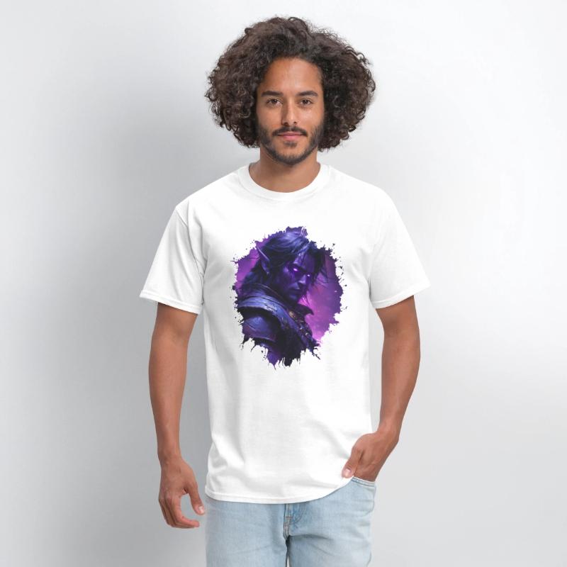 Dark Elf Warrior with Glowing Purple Eyes