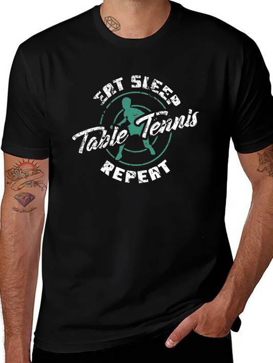 Eat Sleep Table Tennis Repeat Graphic Tee
