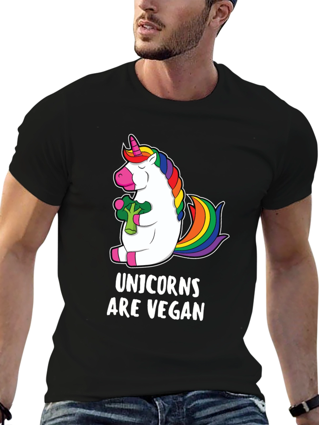 Unicorns Are Vegan T-Shirt - Black