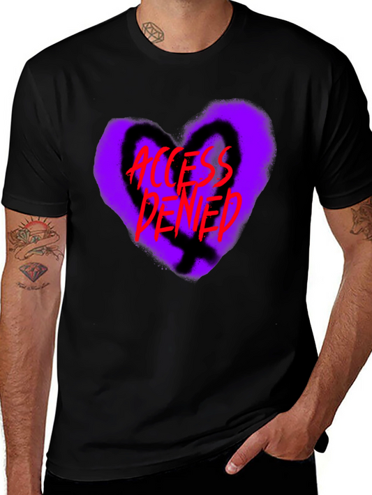 Access Denied Heart Graphic T-Shirt - Black