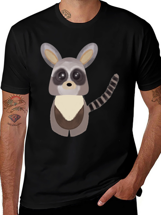 Cute Cartoon Raccoon Graphic T-Shirt