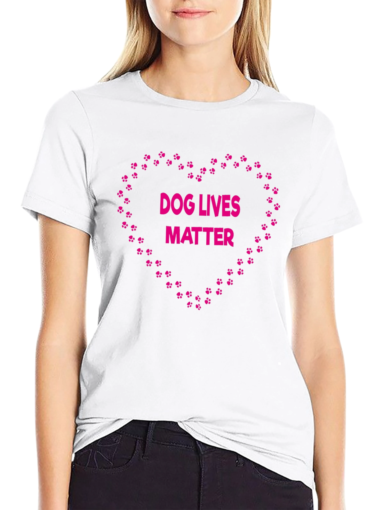 Dog Lives Matter Paw Print Heart Graphic Tee