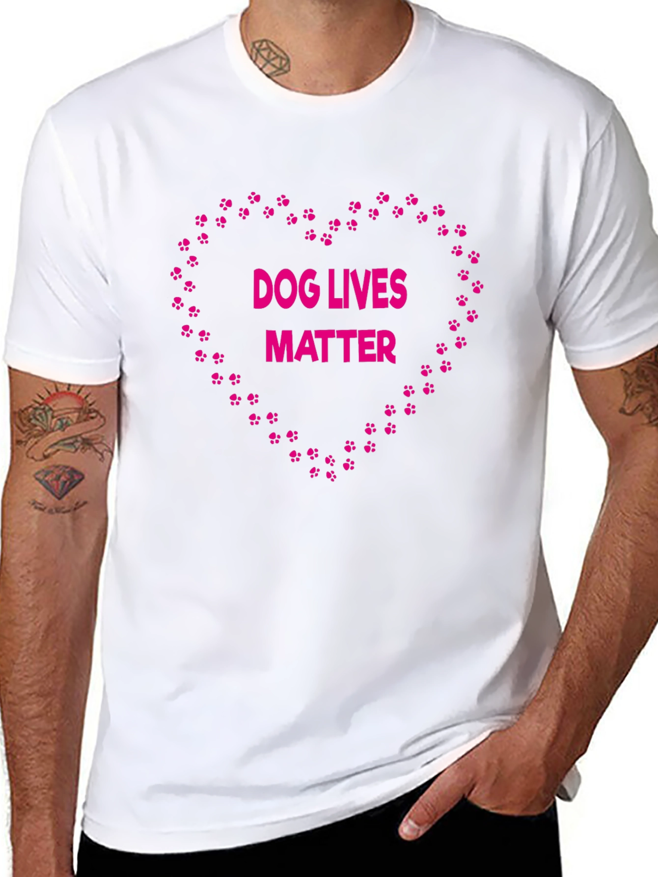 Dog Lives Matter Paw Print Heart Graphic Tee