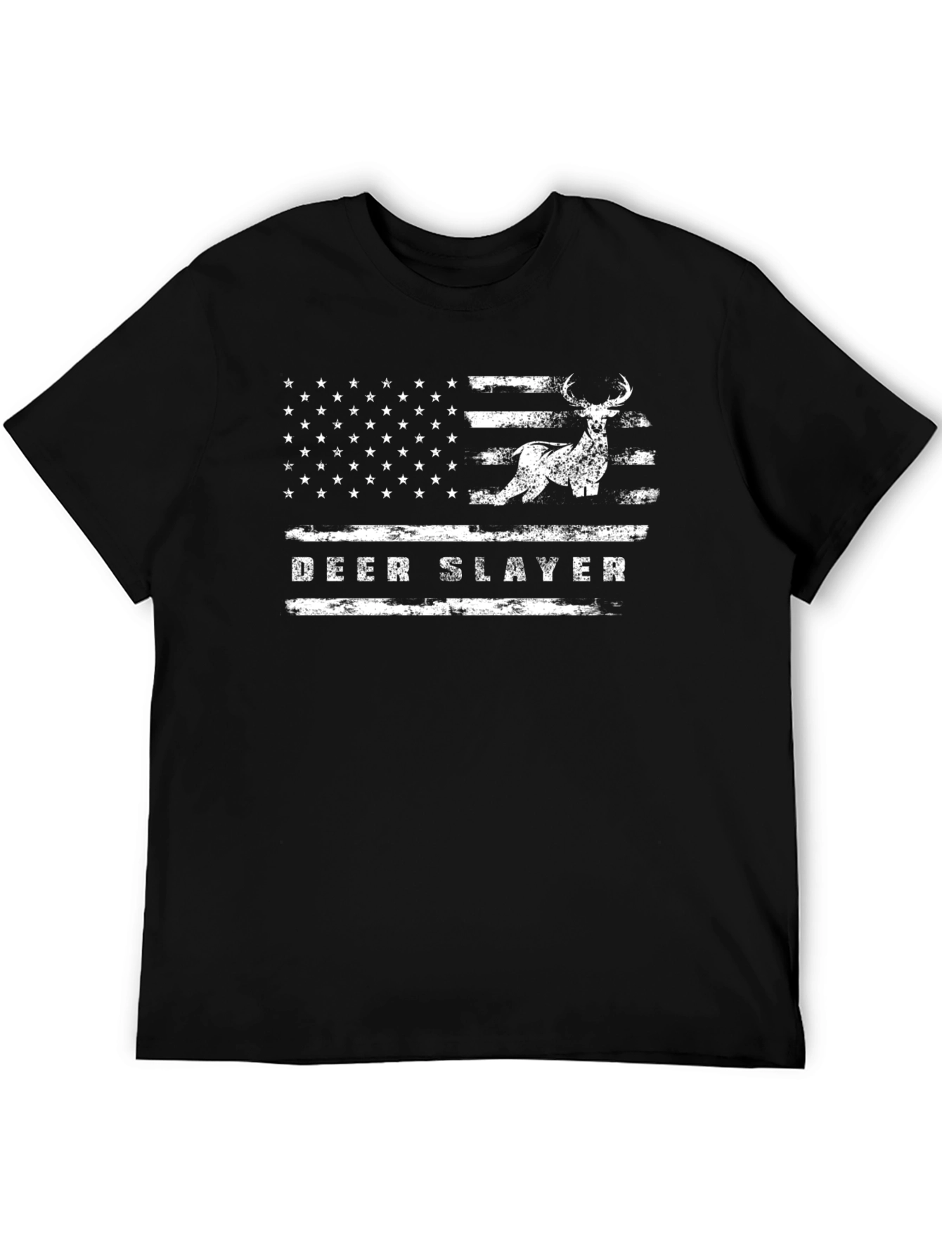 Deer Slayer American Flag Graphic T-Shirt