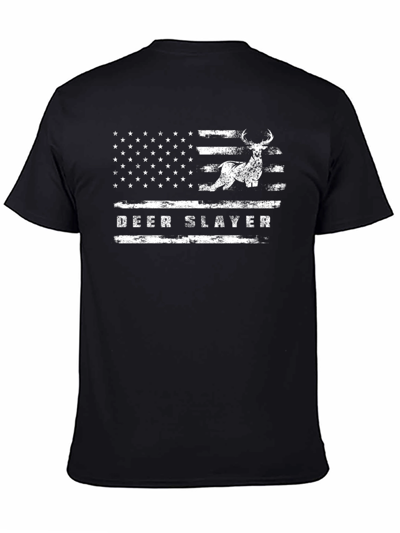 Deer Slayer American Flag Graphic T-Shirt