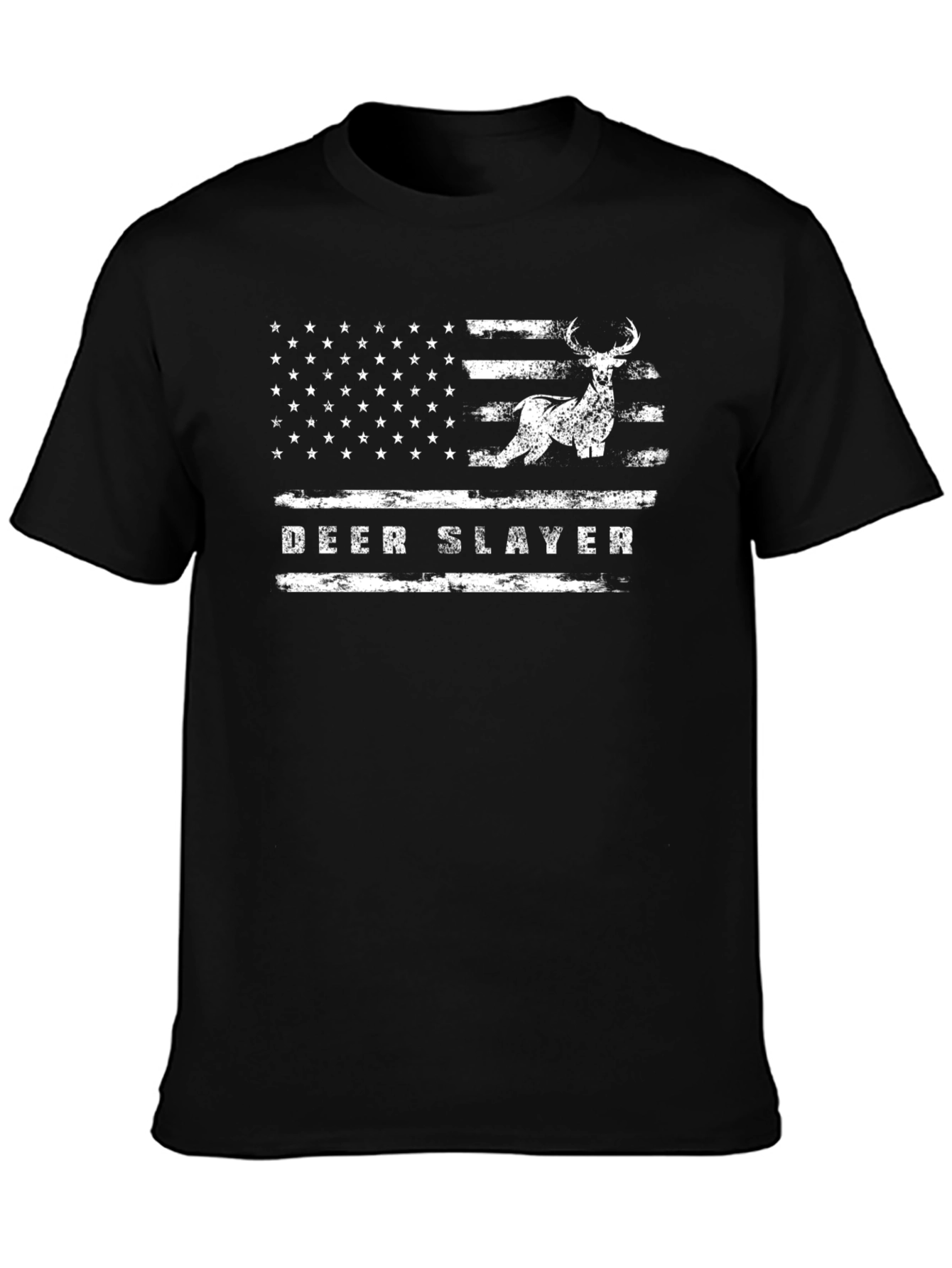 Deer Slayer American Flag Graphic T-Shirt