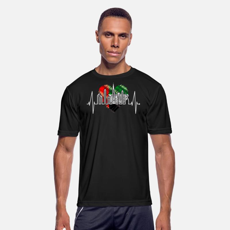 Dubai Skyline Heartbeat Burj Khalifa Love UAE Flag