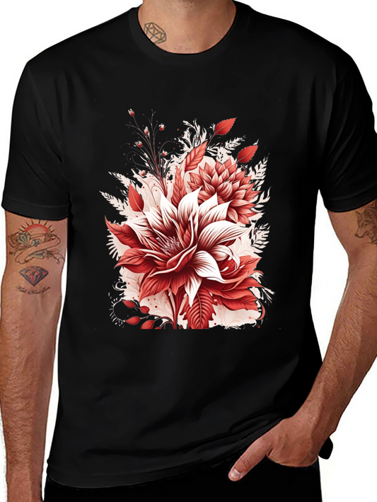Floral Graphic T-Shirt - Stylish Mens Tee