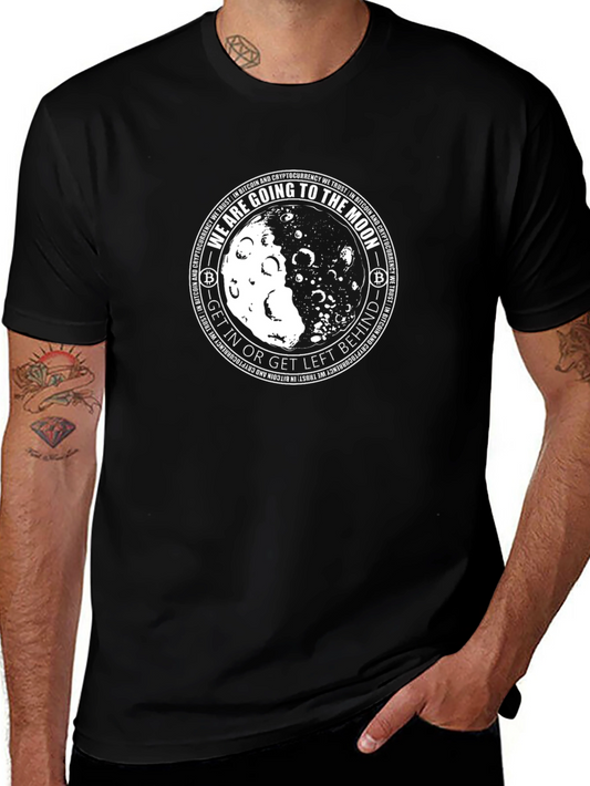 Bitcoin Moon T-Shirt - Get In Or Get Left Behind