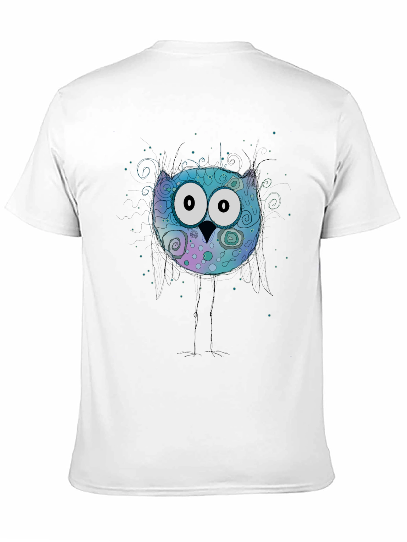 Owl Graphic Print Crew Neck T-Shirt