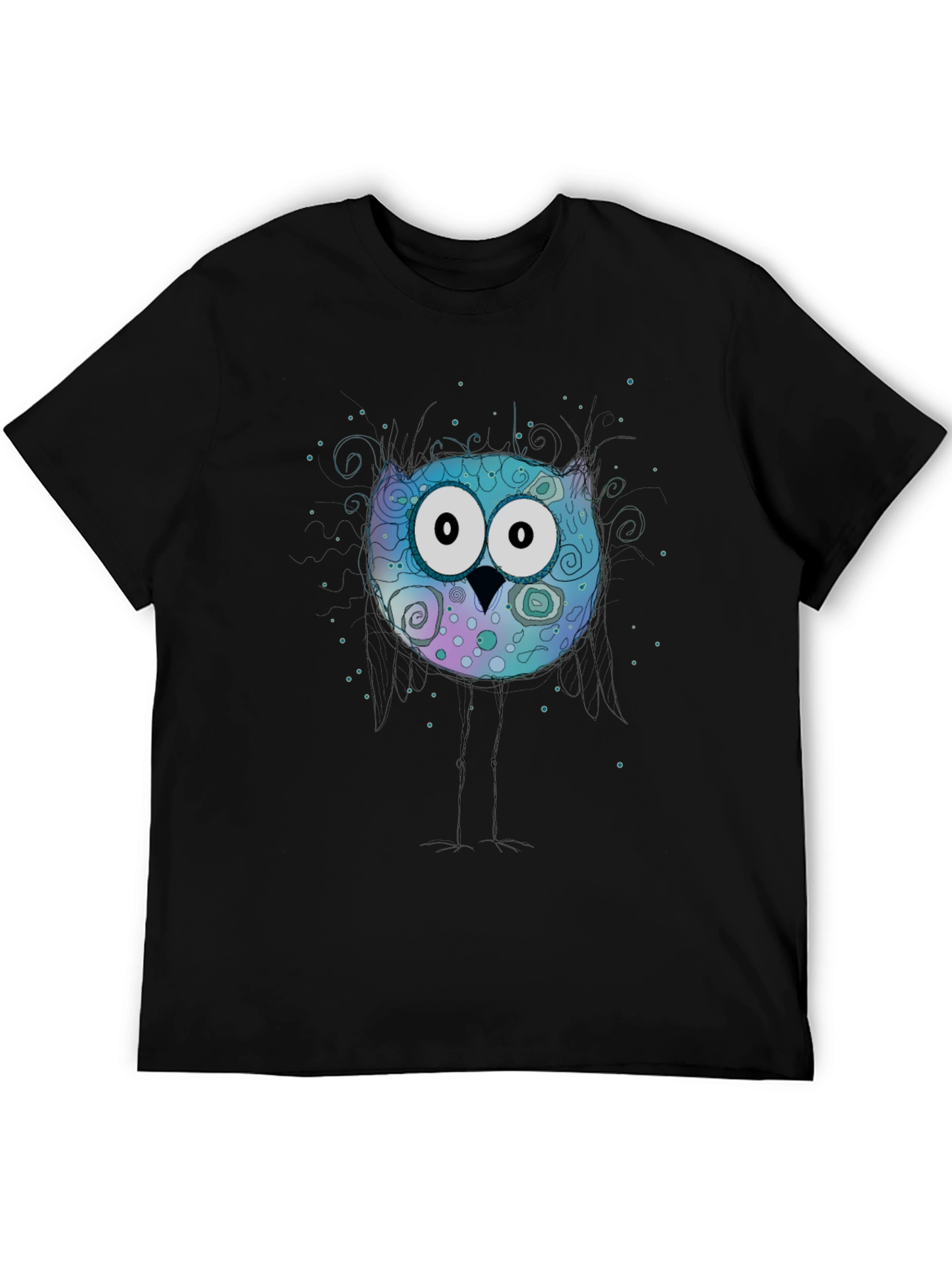 Owl Graphic Print Crew Neck T-Shirt