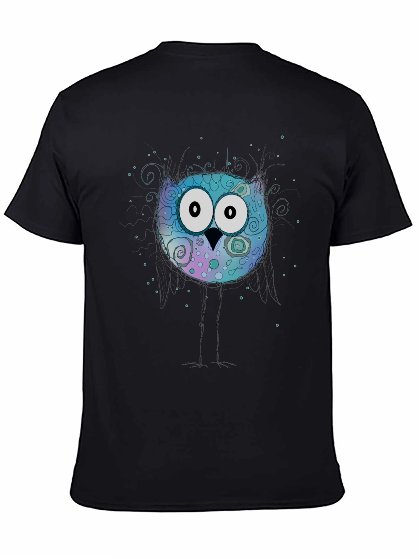 Owl Graphic Print Crew Neck T-Shirt