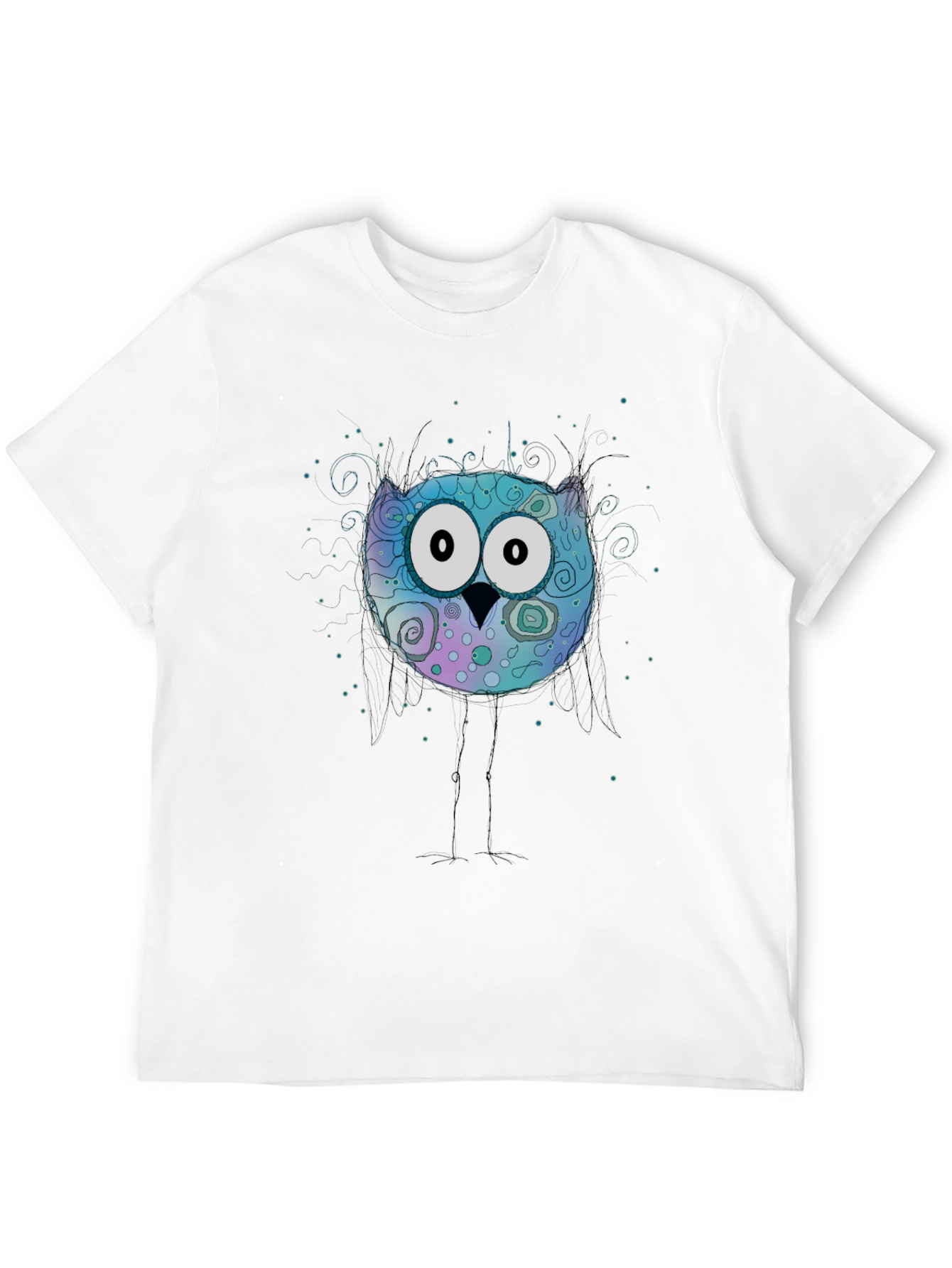 Owl Graphic Print Crew Neck T-Shirt