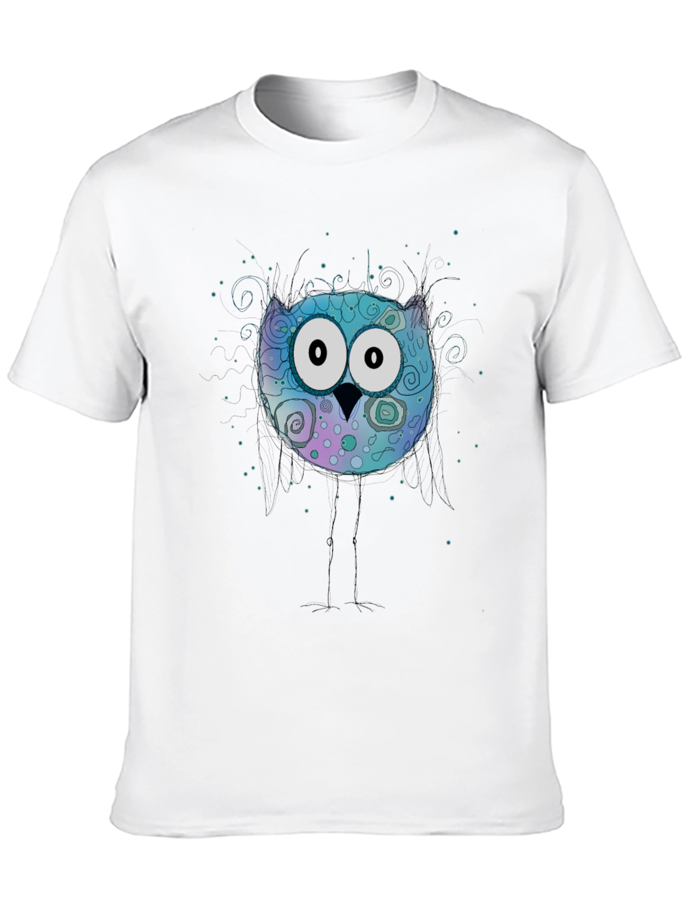 Owl Graphic Print Crew Neck T-Shirt