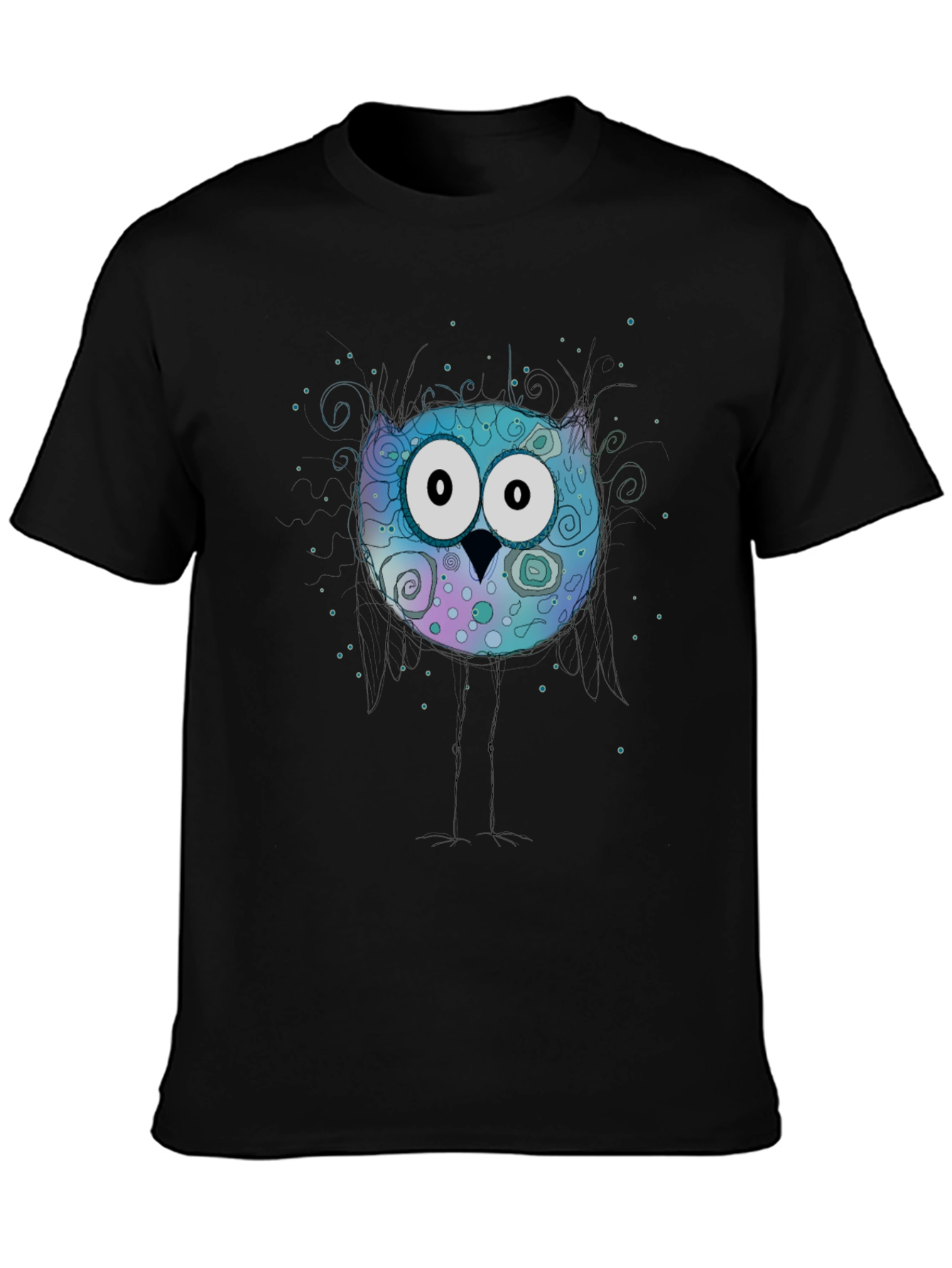 Owl Graphic Print Crew Neck T-Shirt