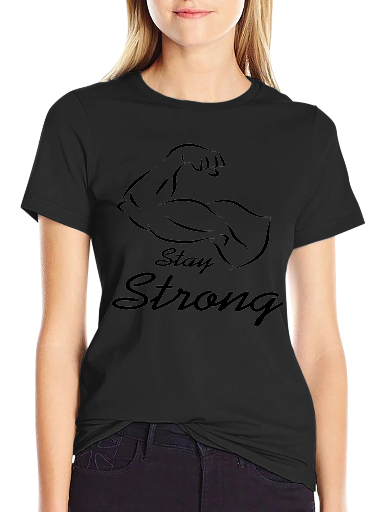 Stay Strong Graphic Tee - Mens Black T-Shirt
