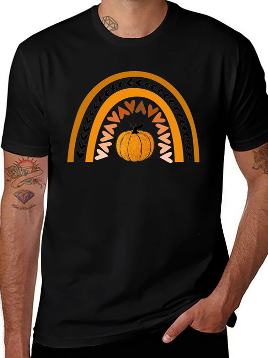 Fall Pumpkin Rainbow Graphic Tee