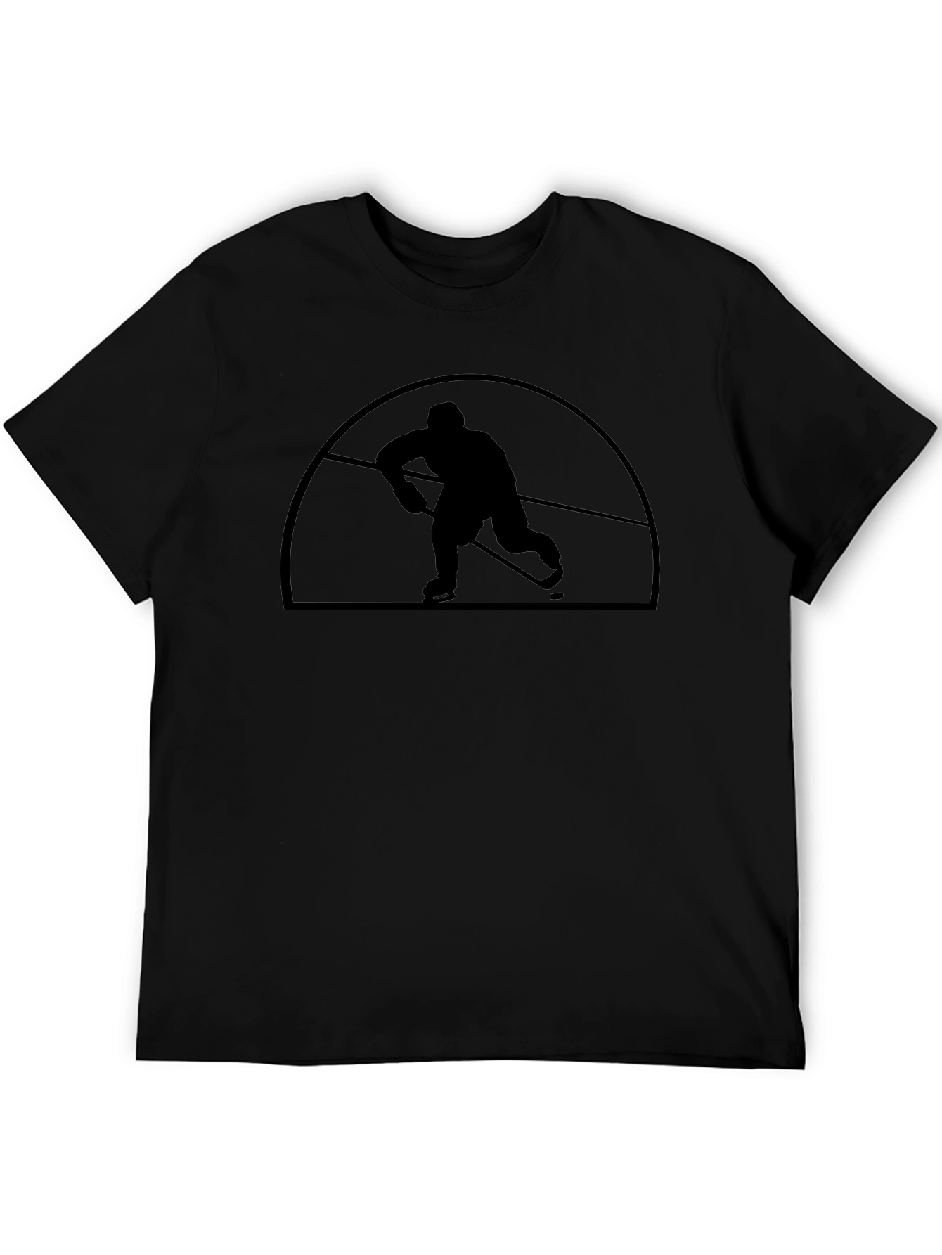 Hockey Player Silhouette Graphic T-Shirt