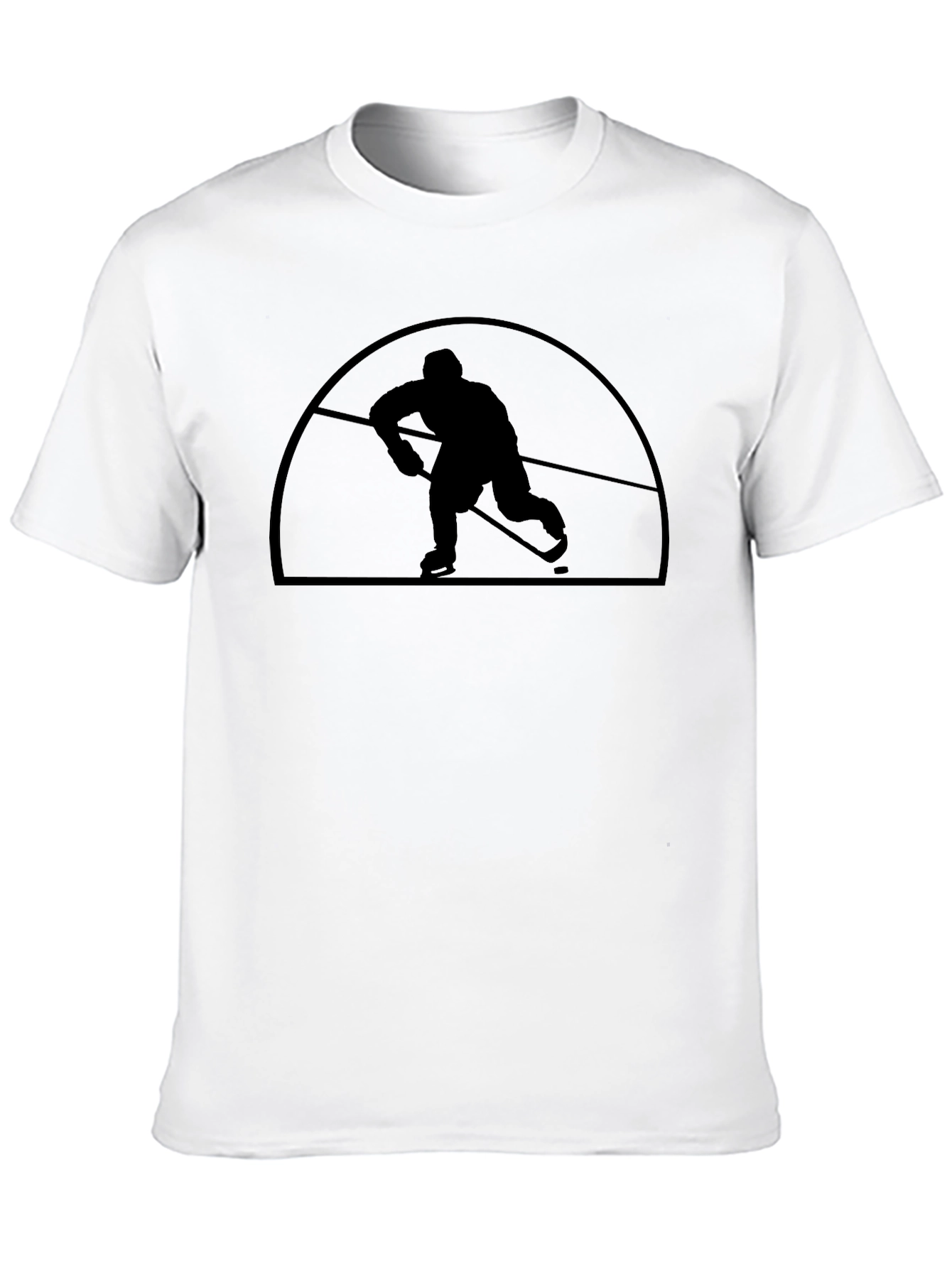 Hockey Player Silhouette Graphic T-Shirt